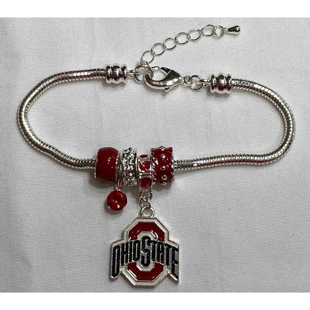 New Ohio State Buckeyes Women's Betsy 5-Charm Logo Bracelet, NCAA